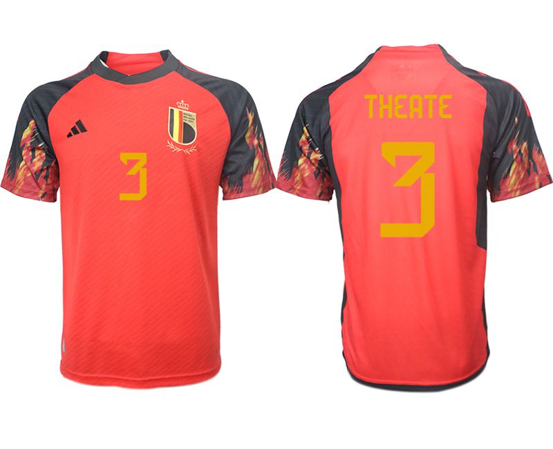 Men 2022 World Cup National Team Belgium home aaa version red 3 Soccer Jerseys